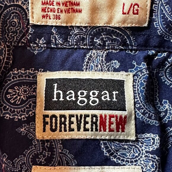 Vintage Haggar Striped Long Sleeve Button-Up Shirt Red White & BlueSize XL - Picture 10 of 13